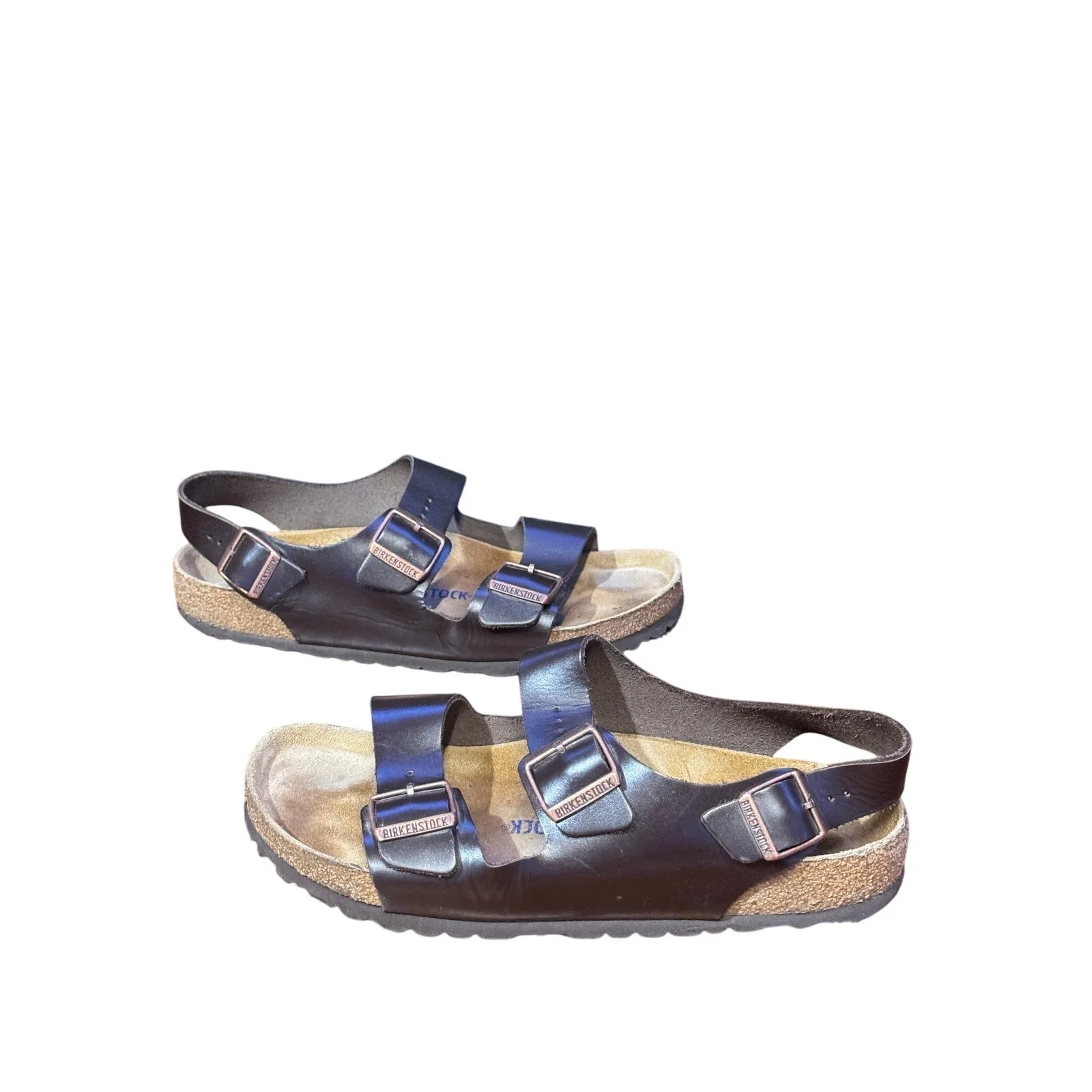 10 condition Birkenstock Men's strap size Big ticket savings sandals good Fast international delivery leather