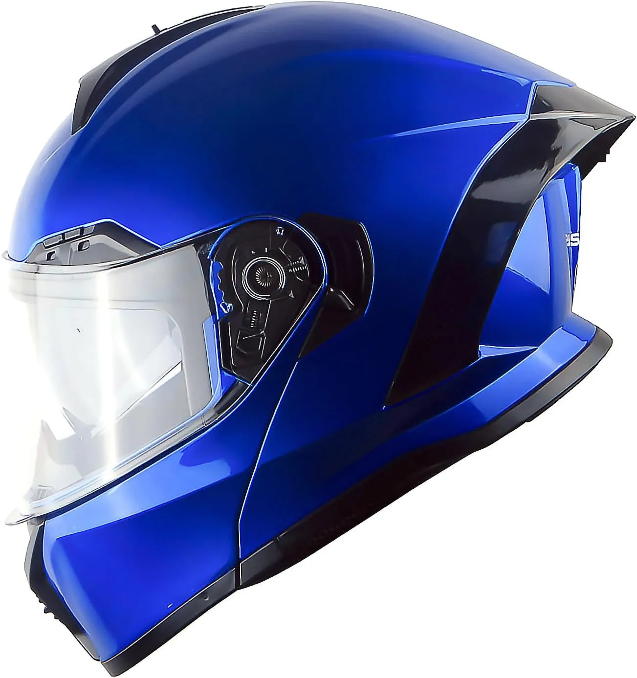 1Storm New Motorcycle Bike Modular Full Face Helmet Dual Visor Sun Shield: NOLED-X90 Glossy Blue