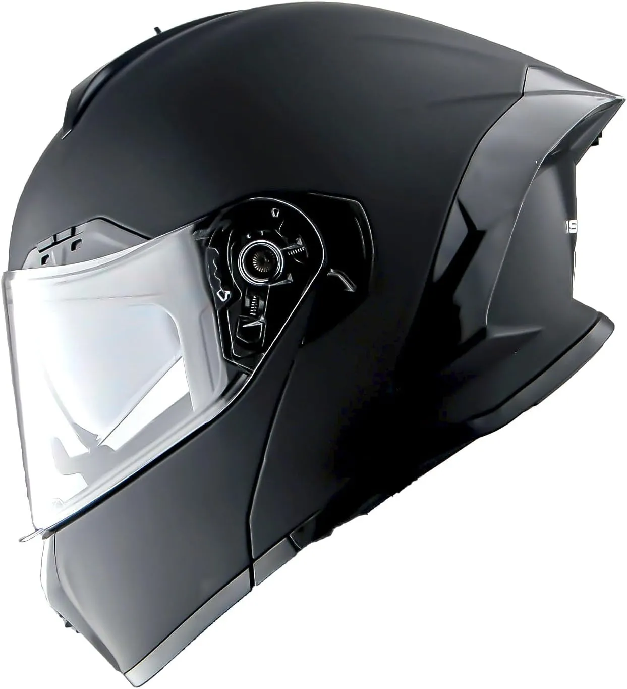 1Storm New Motorcycle Bike Modular Full Face Helmet Dual Visor Sun Shield with Rechargeable LED Tail Light: LED-X90 Matt Black