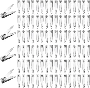 200Pcs Nail Clippers, Flat Toenail Clippers, Stainless Steel Toenail Clippers, Portable Nail Cutter Manicure Kit, Travel Fingernails Sturdy Trimmer, Nail Cutter Tool Set for Men Women
