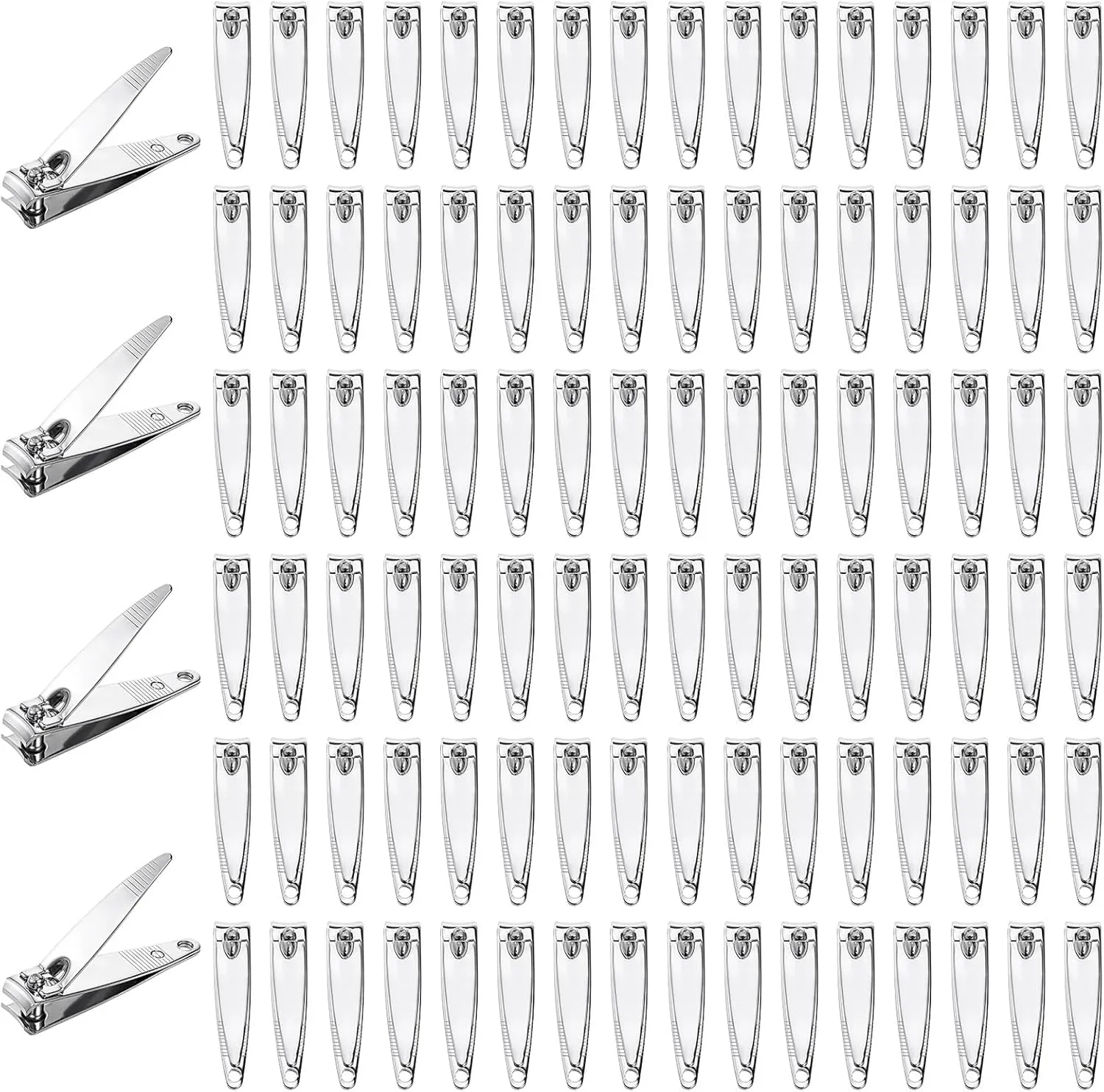 200Pcs Nail Clippers, Flat Toenail Clippers, Stainless Steel Toenail Clippers, Portable Nail Cutter Manicure Kit, Travel Fingernails Sturdy Trimmer, Nail Cutter Tool Set for Men Women