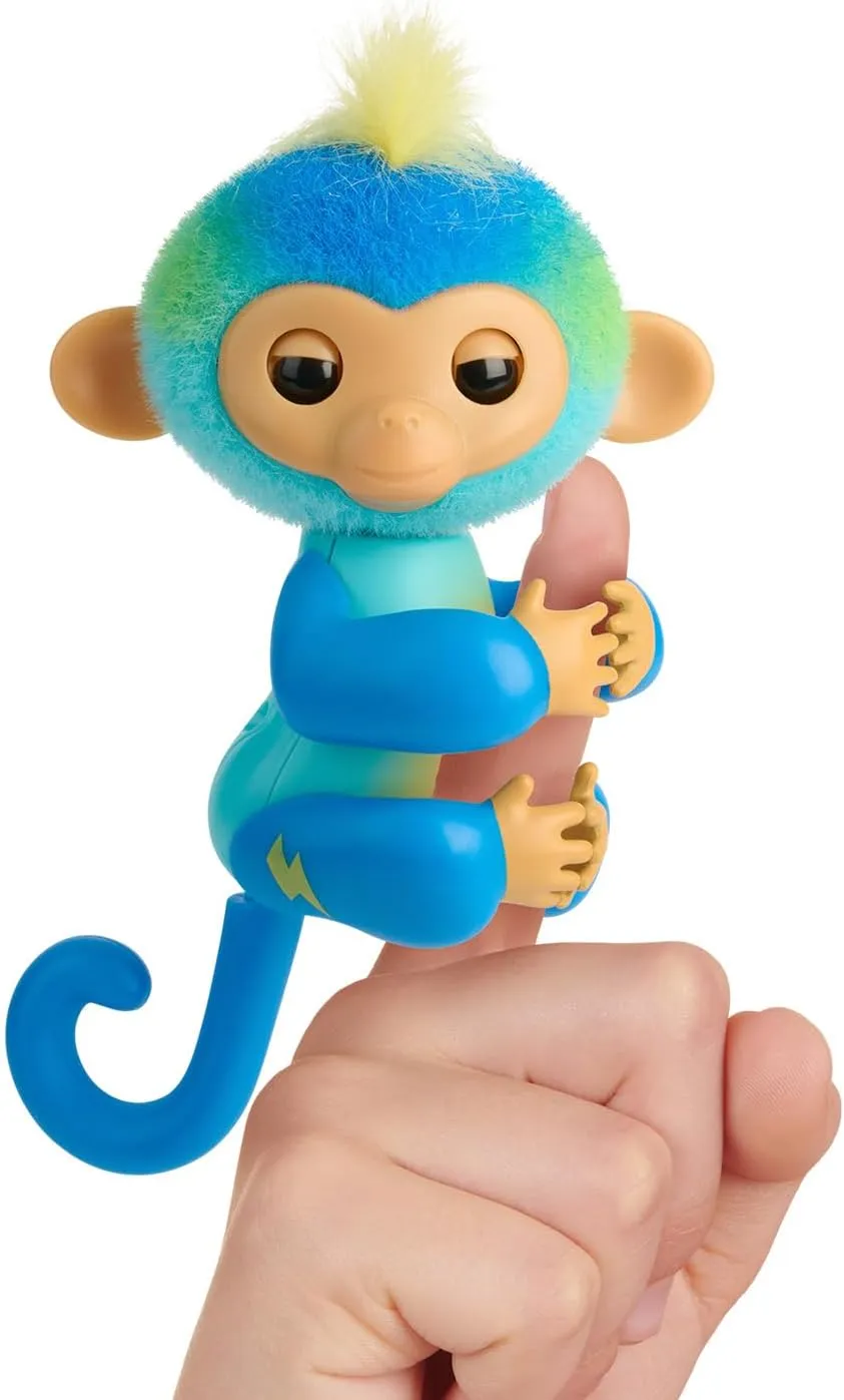 2023 NEW Interactive Baby Monkey Reacts to Touch – 70  Sounds & Reactions – Leo (Blue)