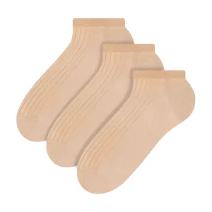 3 Pack Mens 100% Ankle Cotton Socks (2 Sizes)