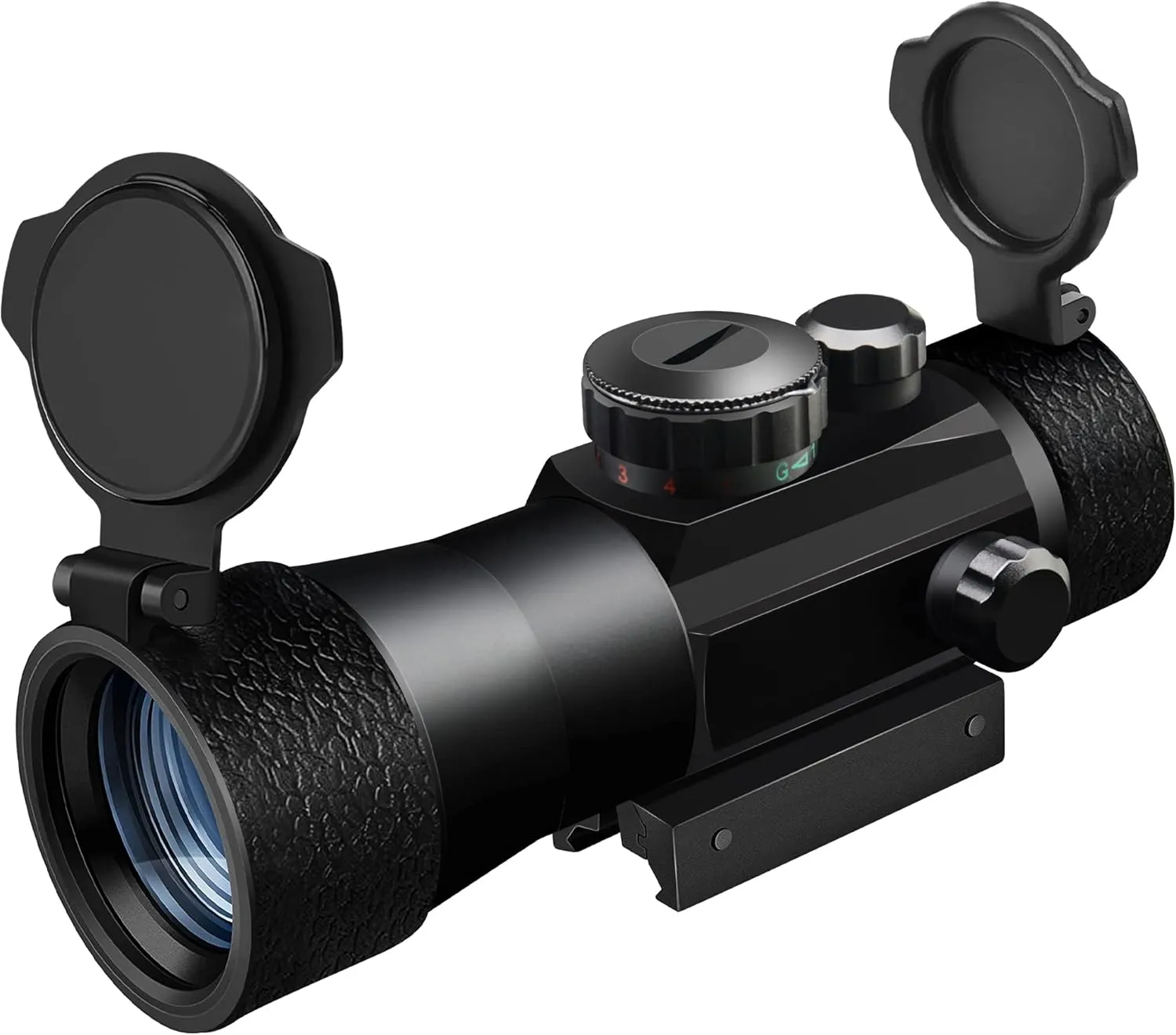 3X44mm Red Green Dot Sight Scope,3X Eyepiece Reflex Sight with Lens Cap for 20mm/11mm Weaver Picatinny Rail Mount