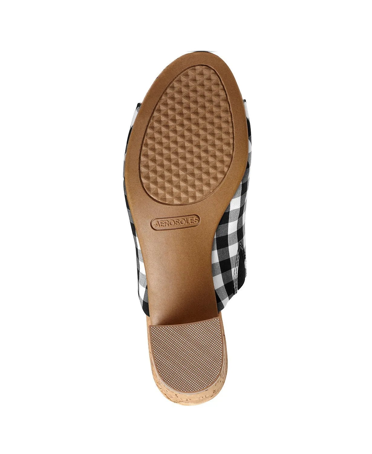 (6, Black Mid-Level Heel Combo) Aerosoles Blk Block Gingham White Secure packaging Toe Wht Open Slide Tailored service Sandals