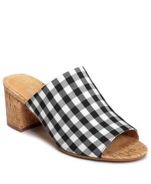 (6, Black Mid-Level Heel Combo) Aerosoles Blk Block Gingham White Secure packaging Toe Wht Open Slide Tailored service Sandals