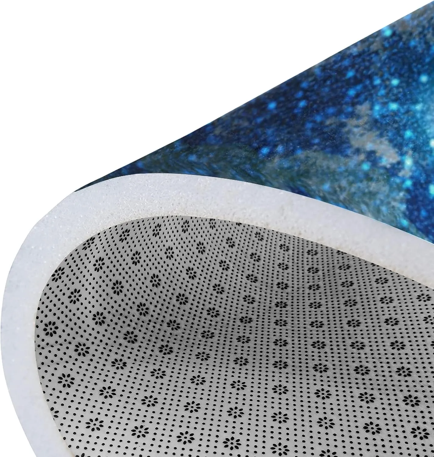 9CH Galaxy Moon Area Rug Mat - Planet Earth in Space Large Rugs Carpet for Home Decor Living Bedroom Dinning Room Indoor Non-Slip Floor Mat 6' X 9'