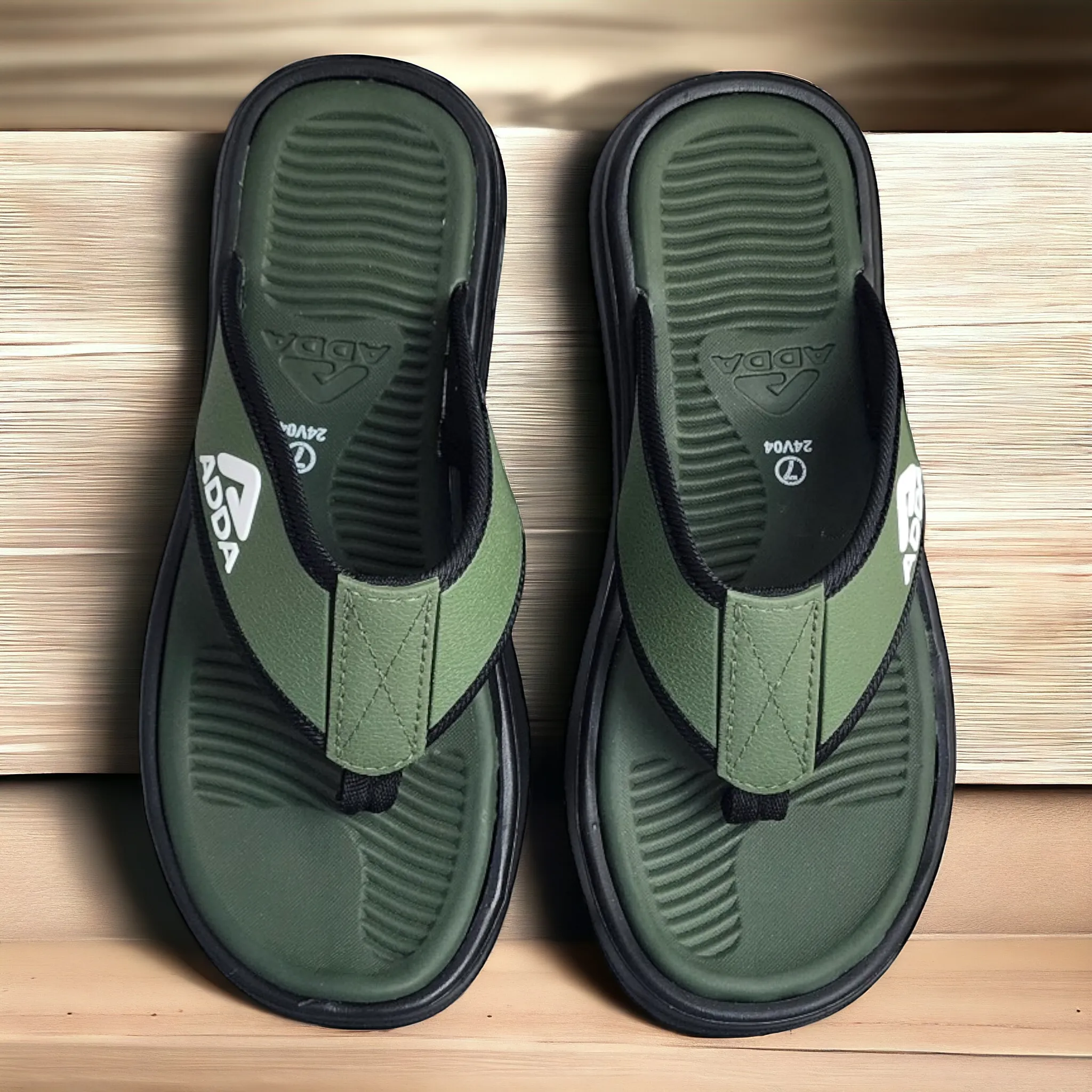ADDA HELLO02 OLIVE/BLACK Men's Slipper/Chapple/Flip flop
