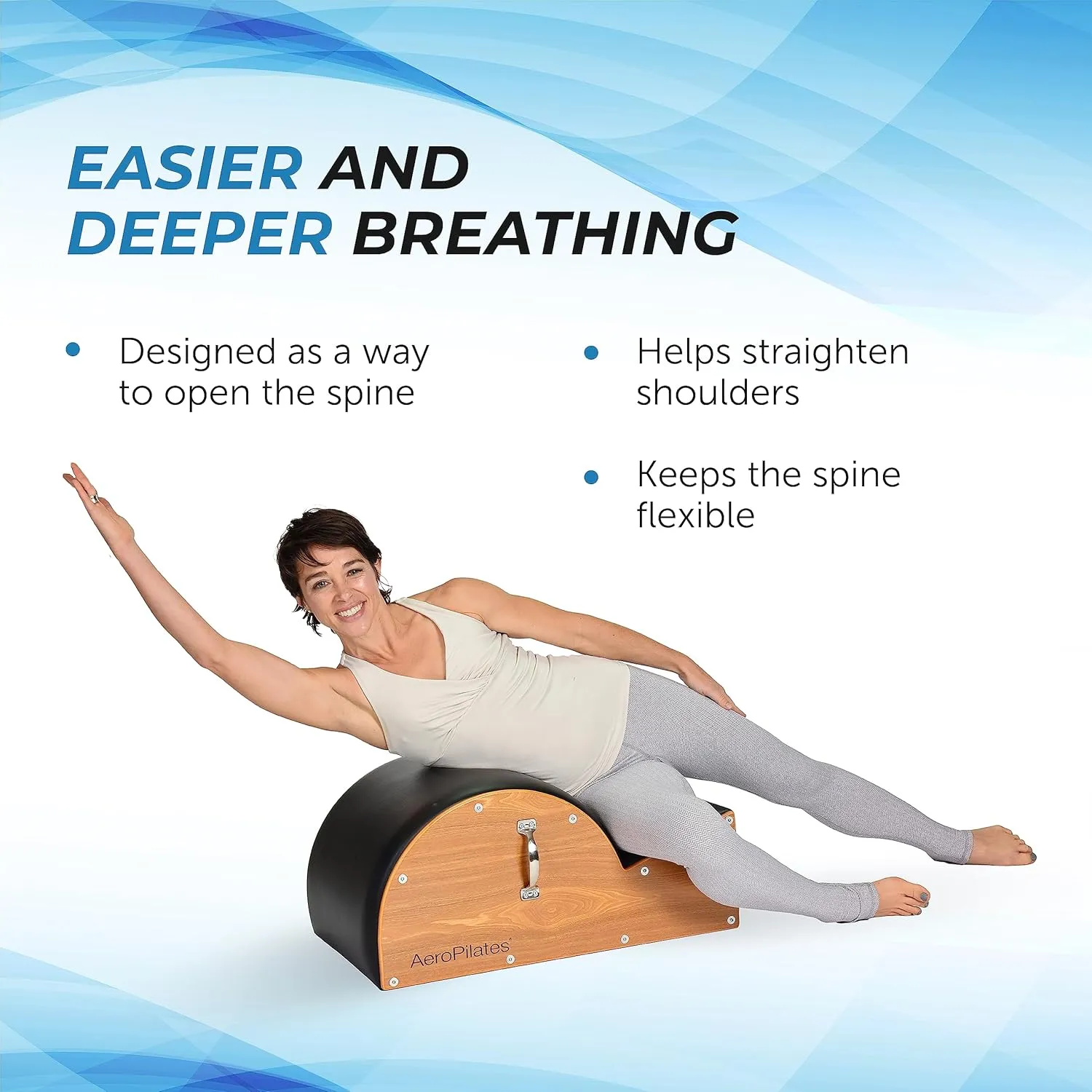 AeroPilates Stamina Products Posture Corrector Pilates Barrel with Upholstered Surface and Built In Handle for Strength Training, Wood and Black