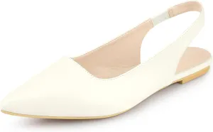 Allegra K Women's Pointed Toe Pumps Slingback Flat Pumps