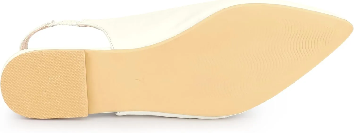 Allegra K Women's Pointed Toe Pumps Slingback Flat Pumps