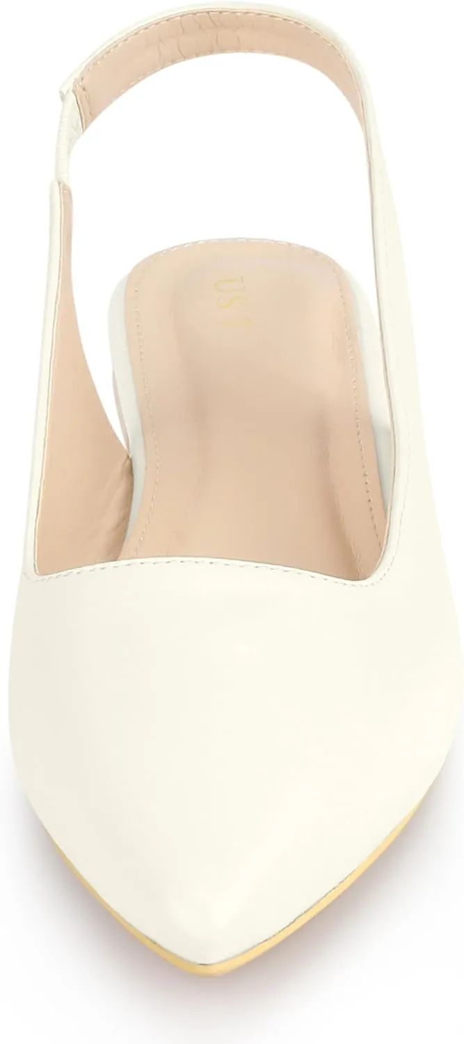 Allegra K Women's Pointed Toe Pumps Slingback Flat Pumps