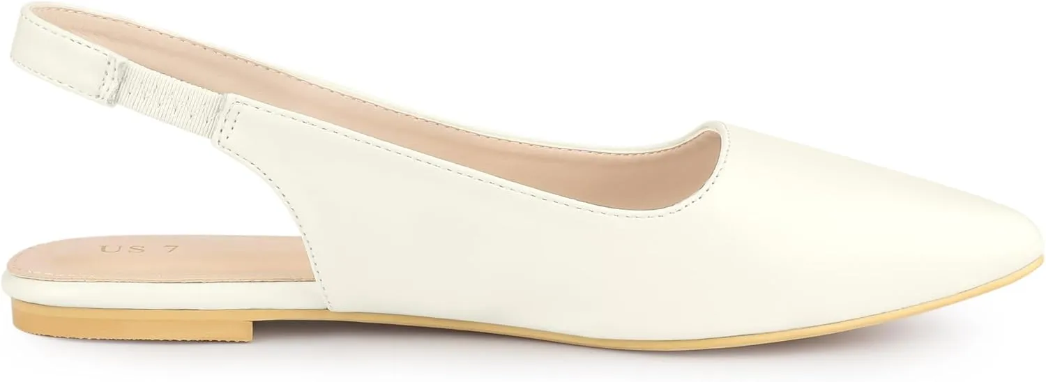 Allegra K Women's Pointed Toe Pumps Slingback Flat Pumps