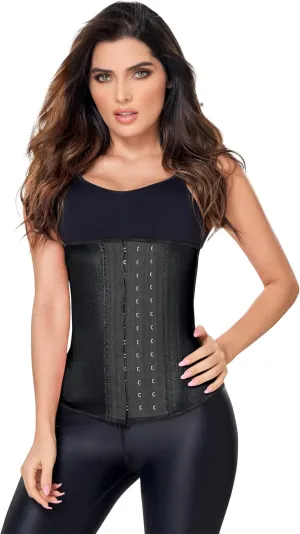 Ann Chery 2045 Metallic Edition 3 Hooks Women Latex Black Waist Cincher Shapewear