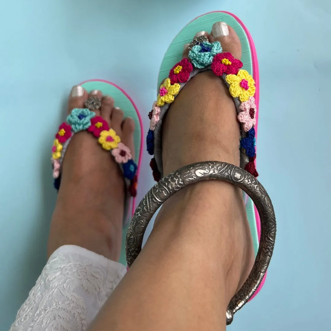 Aqua Flip Flops - Saadgi