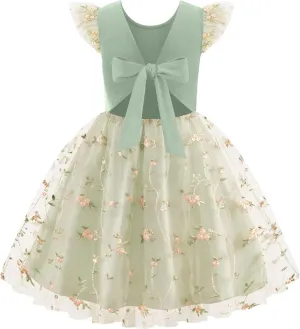 Arshiner Toddler Tutu Dress Little Girls Summer Tulle Backless Party Birthday Cotton Dresses 2-6Y