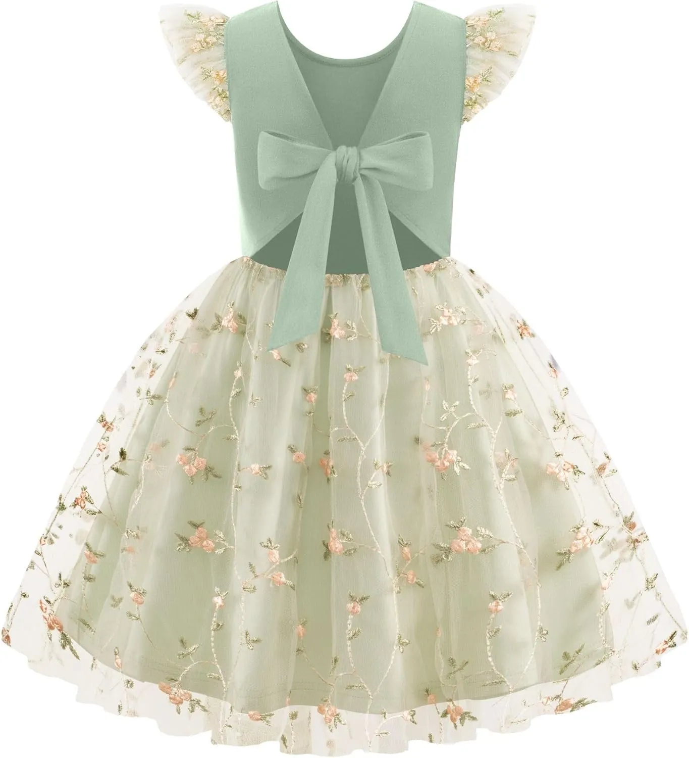 Arshiner Toddler Tutu Dress Little Girls Summer Tulle Backless Party Birthday Cotton Dresses 2-6Y