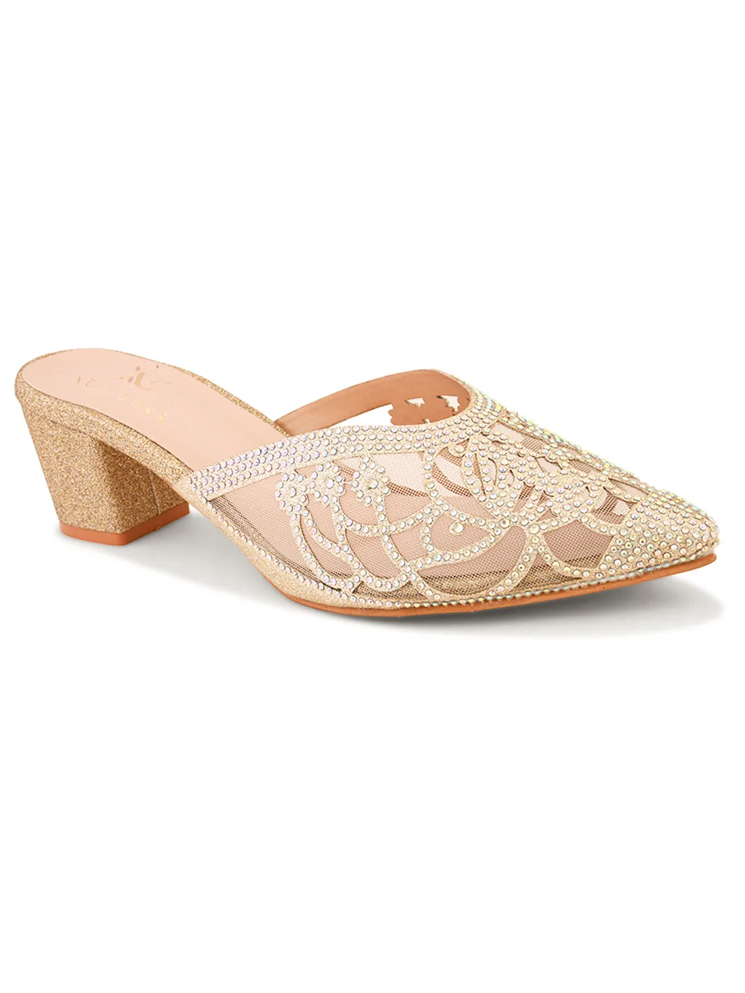Attractive , Party wear Block Heel Slip-On Mule Sanal