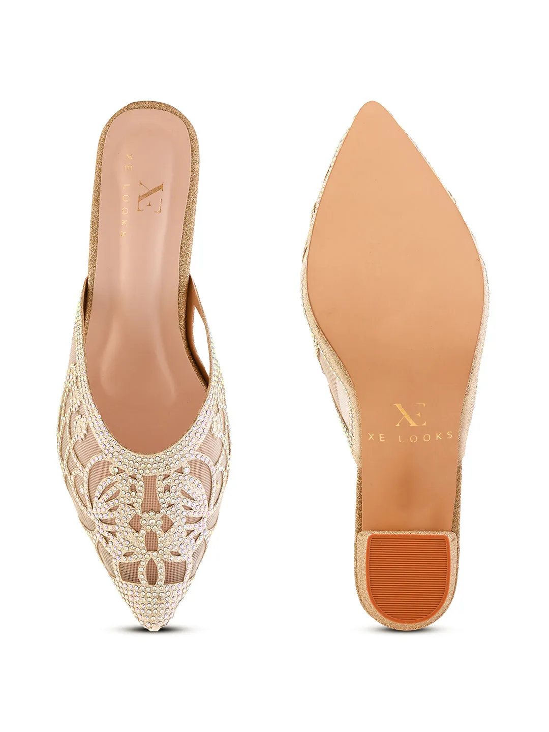 Attractive , Party wear Block Heel Slip-On Mule Sanal