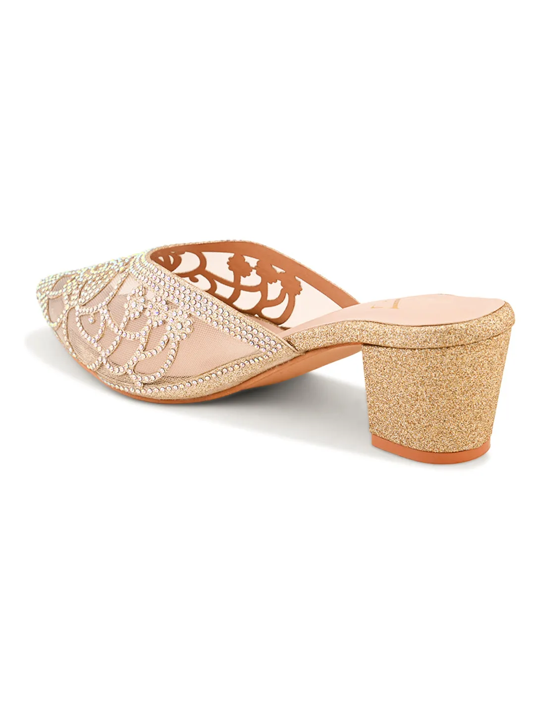 Attractive , Party wear Block Heel Slip-On Mule Sanal