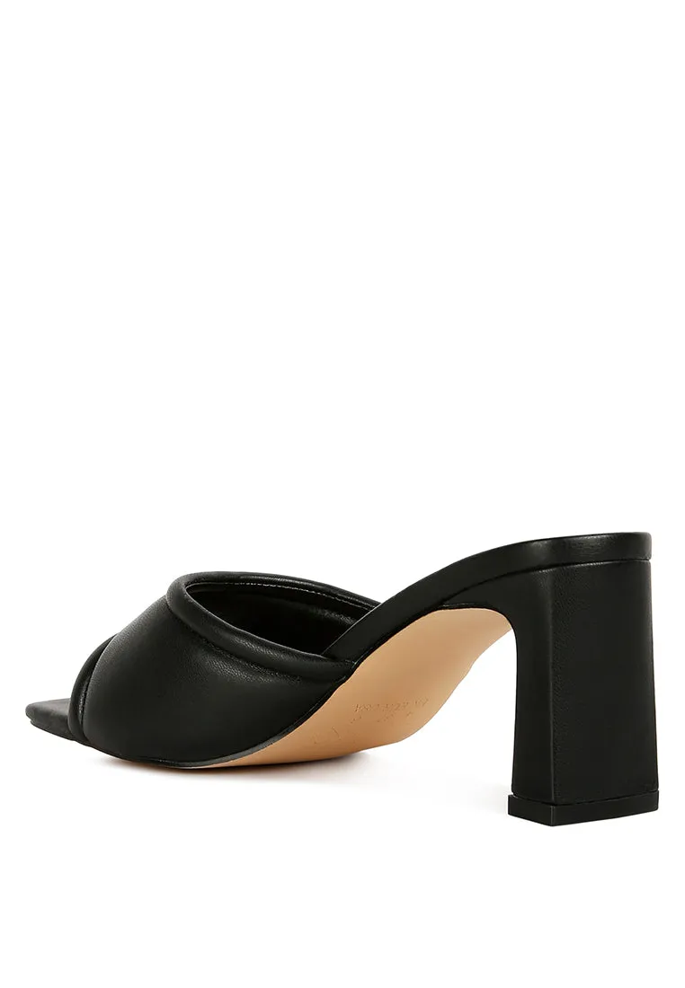 Augustine Sandals - Quilted Italian Block Heel Sandals