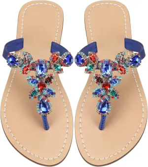 Available in 13 Colors,Rhinestone Sandals,Women's Flat Sandals,Flip Flop,Jeweled Sandals