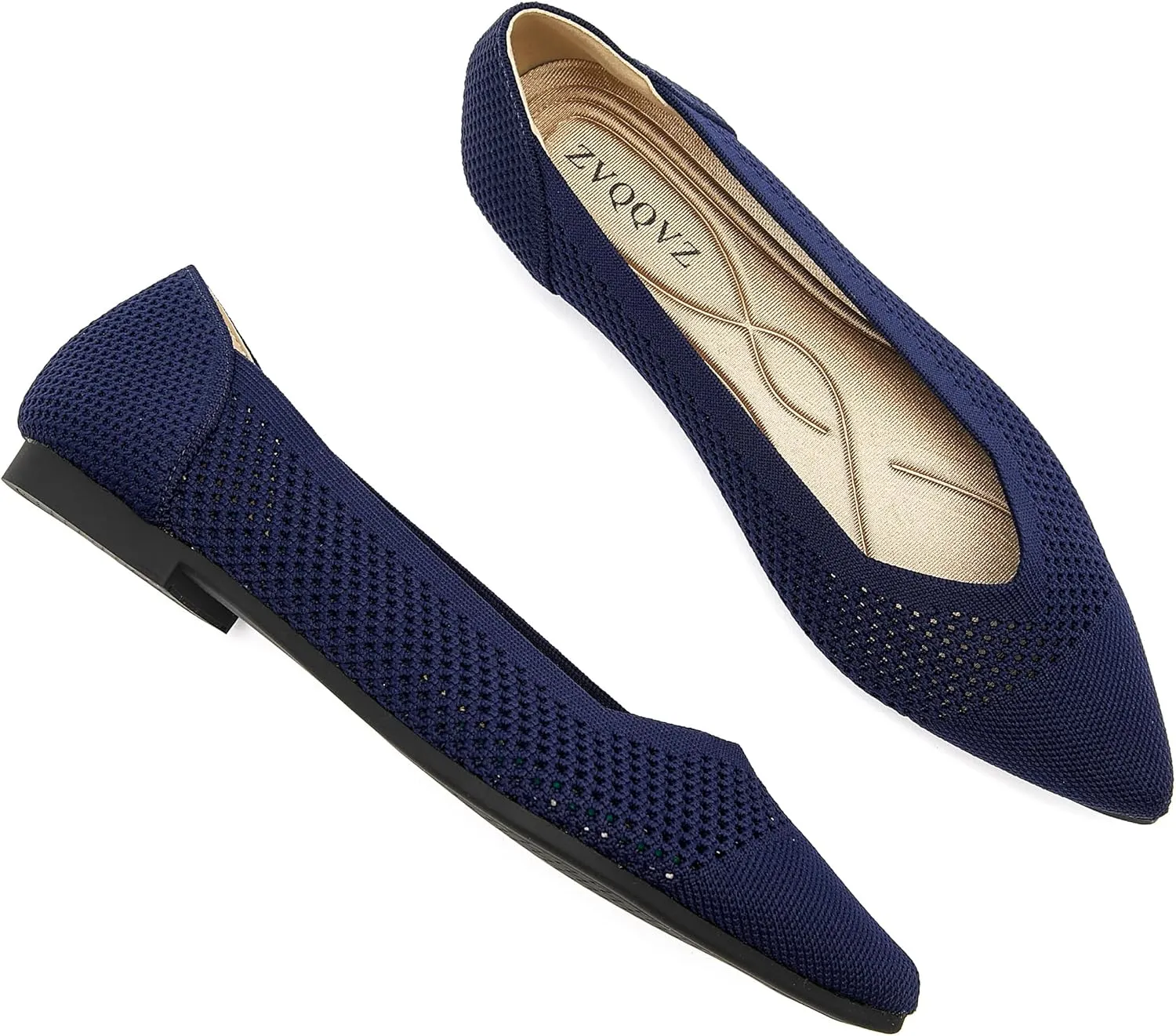 Ballet Flats Shoes for Women Knit Mesh Flats Shoes Womens Dressy Comfortable Pointed Toe Washable Slip On Flat