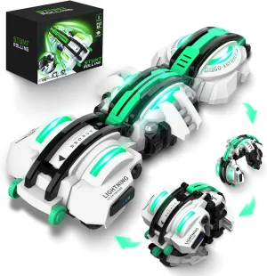 BAZADER RC Car with LED Lights - Remote Control Car Snakes 360° Roll Toy, Birthday for Kids Age 7 8 9 10 11  Year Old, 2 Batteries 60 min, Indoor/Outdoor Toy for 6-12 yr Teen Boys