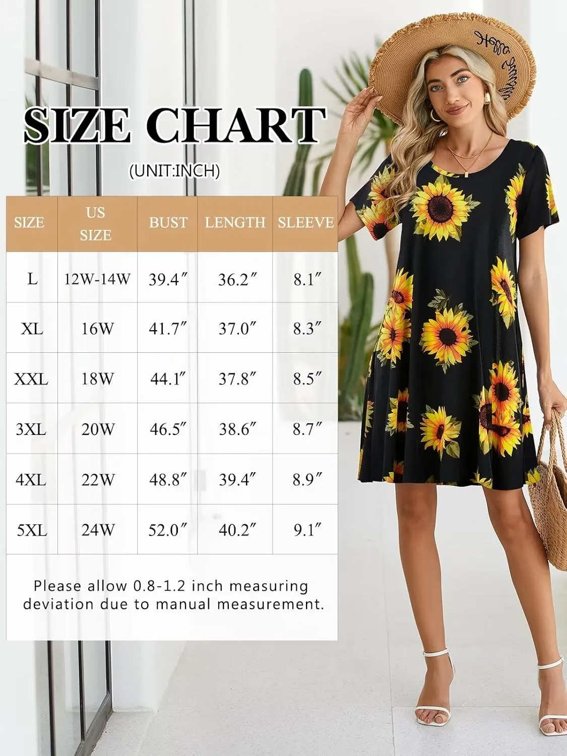 BELAROI Womens Summer Casual T Shirt Dress Loose Swing Tunic Dress Short Sleeve Sundress with Pockets