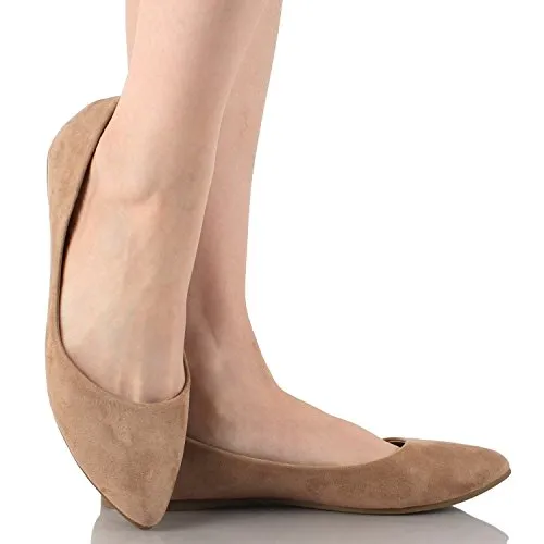 Bella Ballet Angie-53 Taupe Slip Classic Suede Full collection On Women's Complete range Marie Flats Toe Pointy