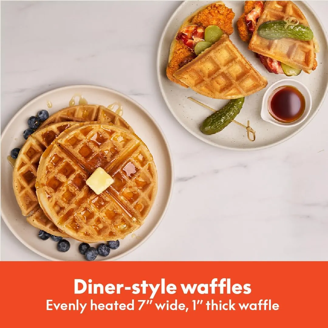 bella Flip-n-Store Belgian Waffle Maker, EverGood™ Ceramic Nonstick Coating, Fits-anywhere™ Kitchenware, Power Indicator Light & Touch Handle, 7” Wide & 1" Deep Plates, 1000 Watt, Oatmilk