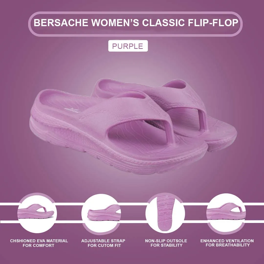 Bersache Extra Soft Classic Casual with  Regular wear with Ultra Soft & Flexibility Technology Flip Flop for Women's & Girl's (6185-Purple)