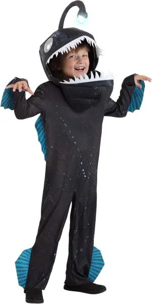 Bigmouth Angler Fish Costume for Kids, Light Up Angler Fish Halloween Costume