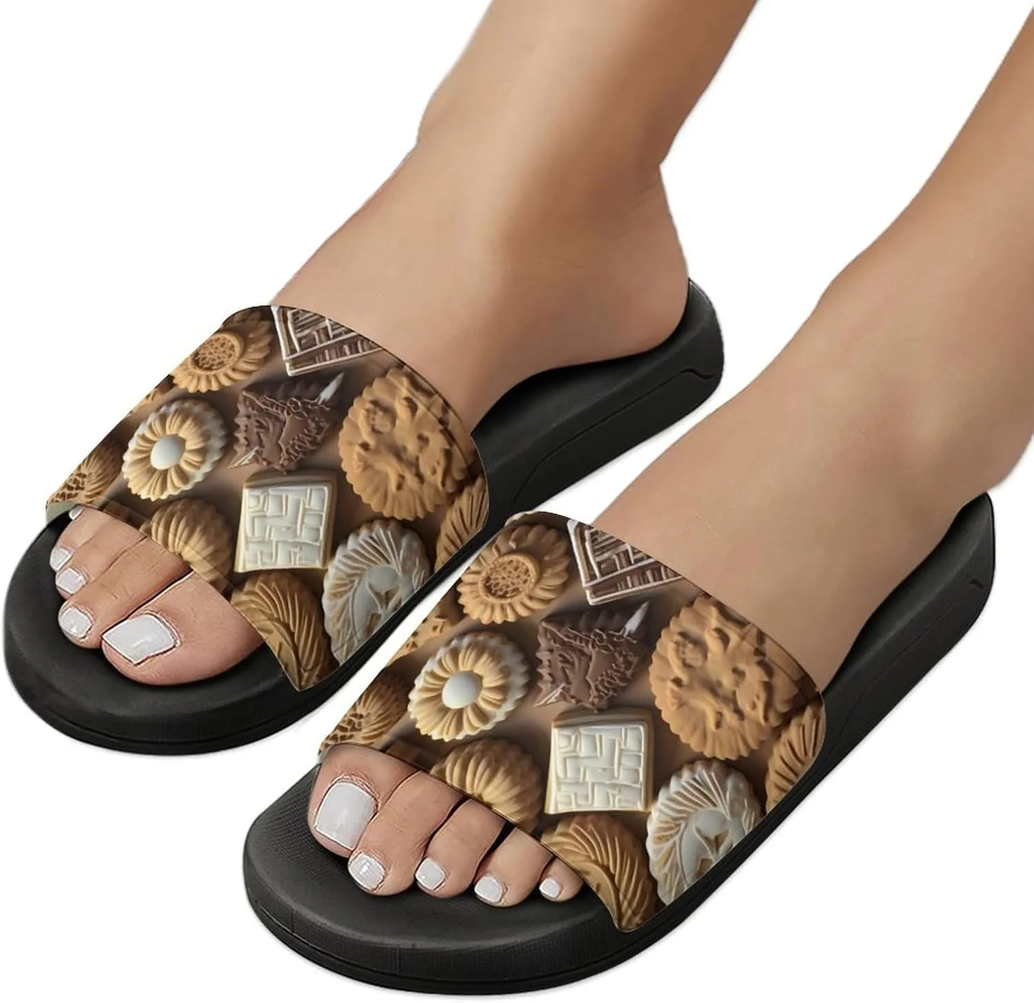 Biscuit Novelty Slippers Slides Sandals Shower House Home Shoes Non Slip Soft Sole Shoe For Men Women Bathroom