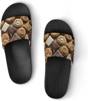 Biscuit Novelty Slippers Slides Sandals Shower House Home Shoes Non Slip Soft Sole Shoe For Men Women Bathroom