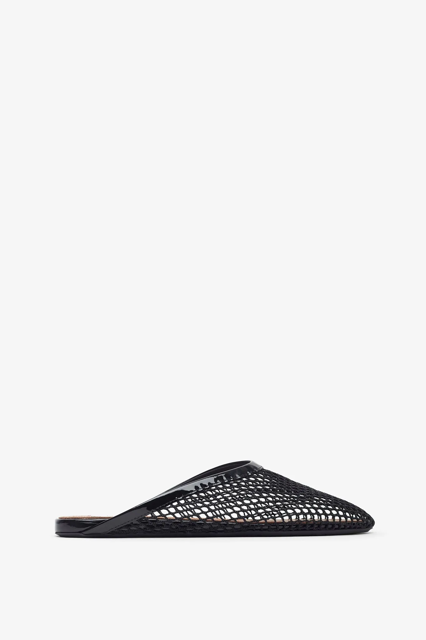 Black mesh flat Mules