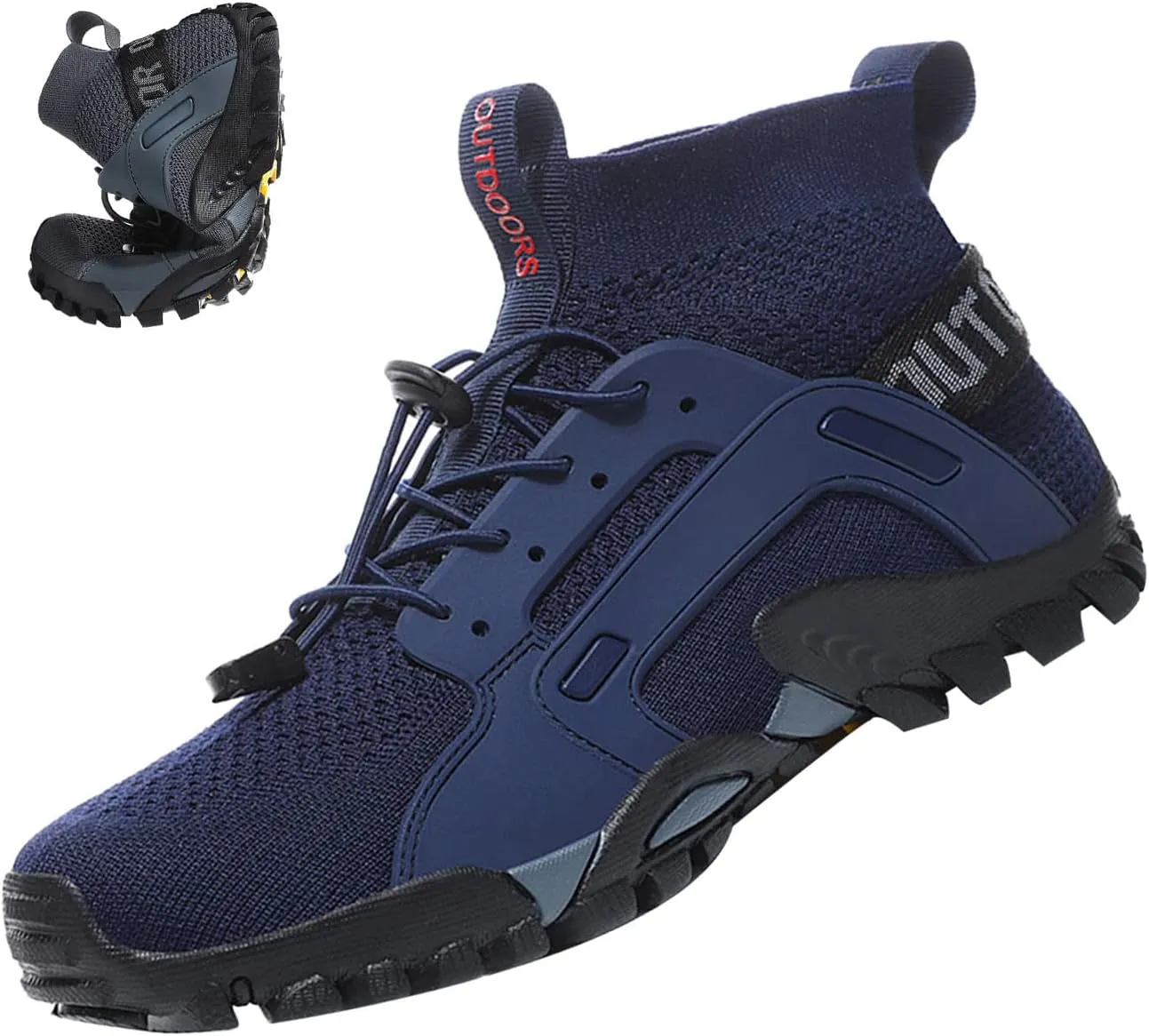 BlackeEight Men's Outdoor Hiking Wading Shoes,Comfy Breathe Quick Drying Mesh Orthotic Non-Slip Softsole Trail Sock Water Sneakers