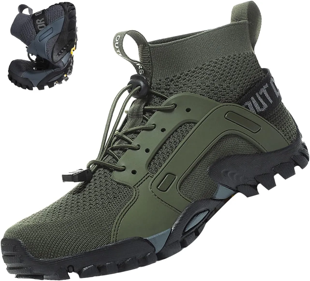 BlackeEight Men's Outdoor Hiking Wading Shoes,Comfy Breathe Quick Drying Mesh Orthotic Non-Slip Softsole Trail Sock Water Sneakers