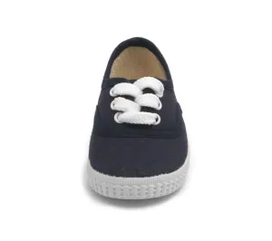 Blue Kids Lace Up Canvas Trainer