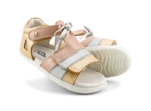 Bobux Step Up Mirror Sandal (Pale Gold   Rose Gold Stripe)