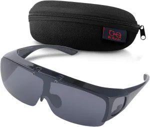 Br'Guras Fit Over Polarized Sunglasses Flip Up Lens for Men and Women