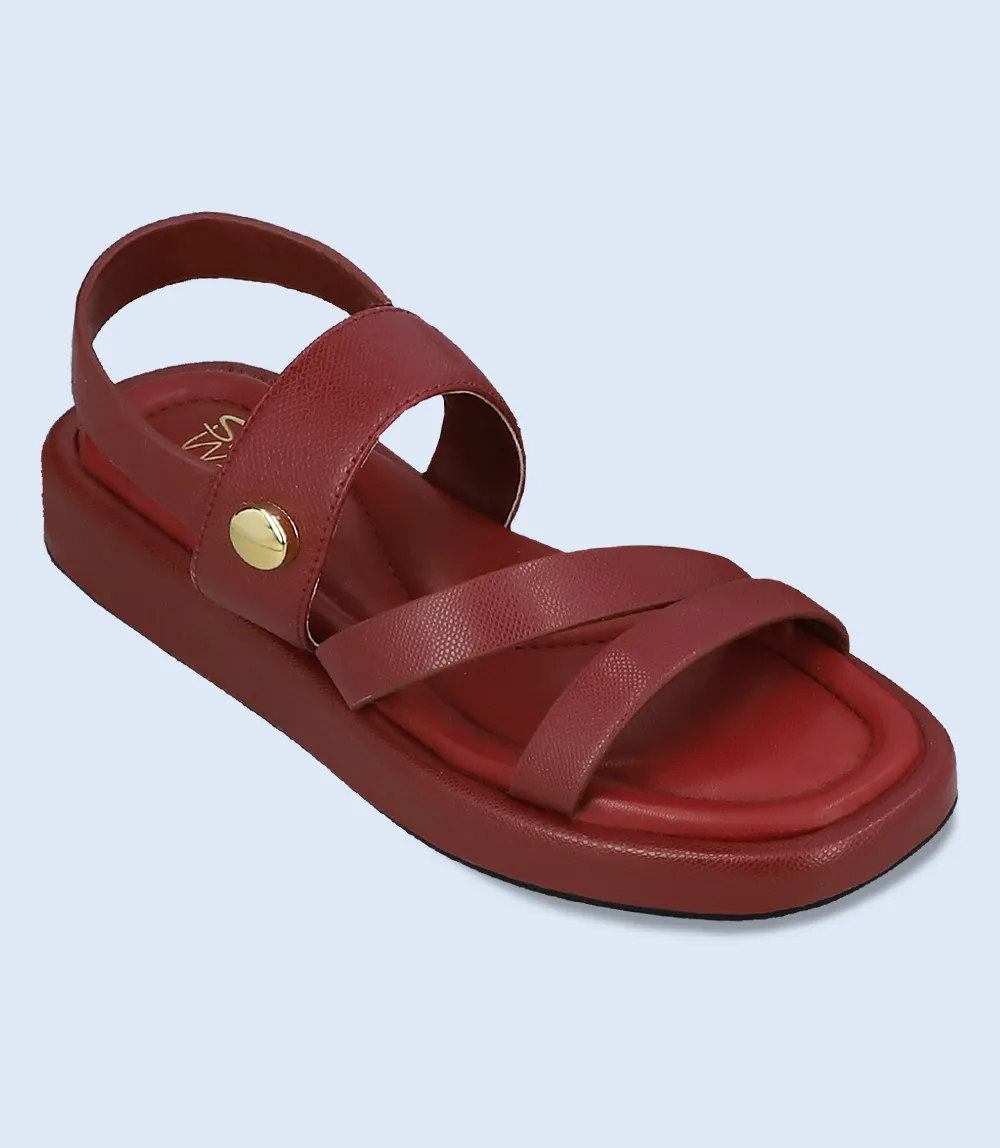 BW6308-MAROON-Women Comfort Sandal