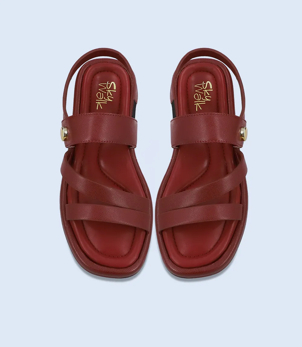 BW6308-MAROON-Women Comfort Sandal