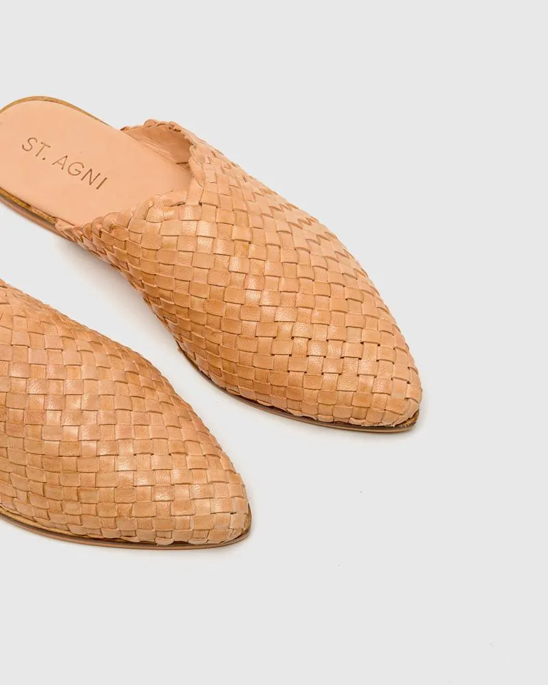 Caio Woven Flat in Nude