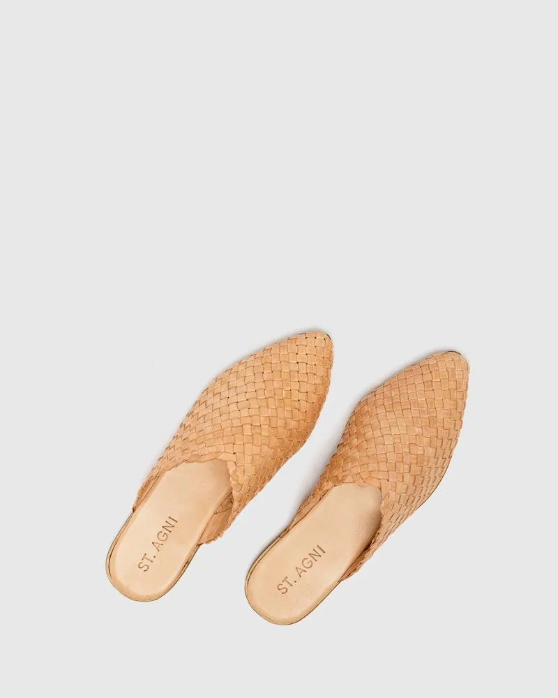 Caio Woven Flat in Nude
