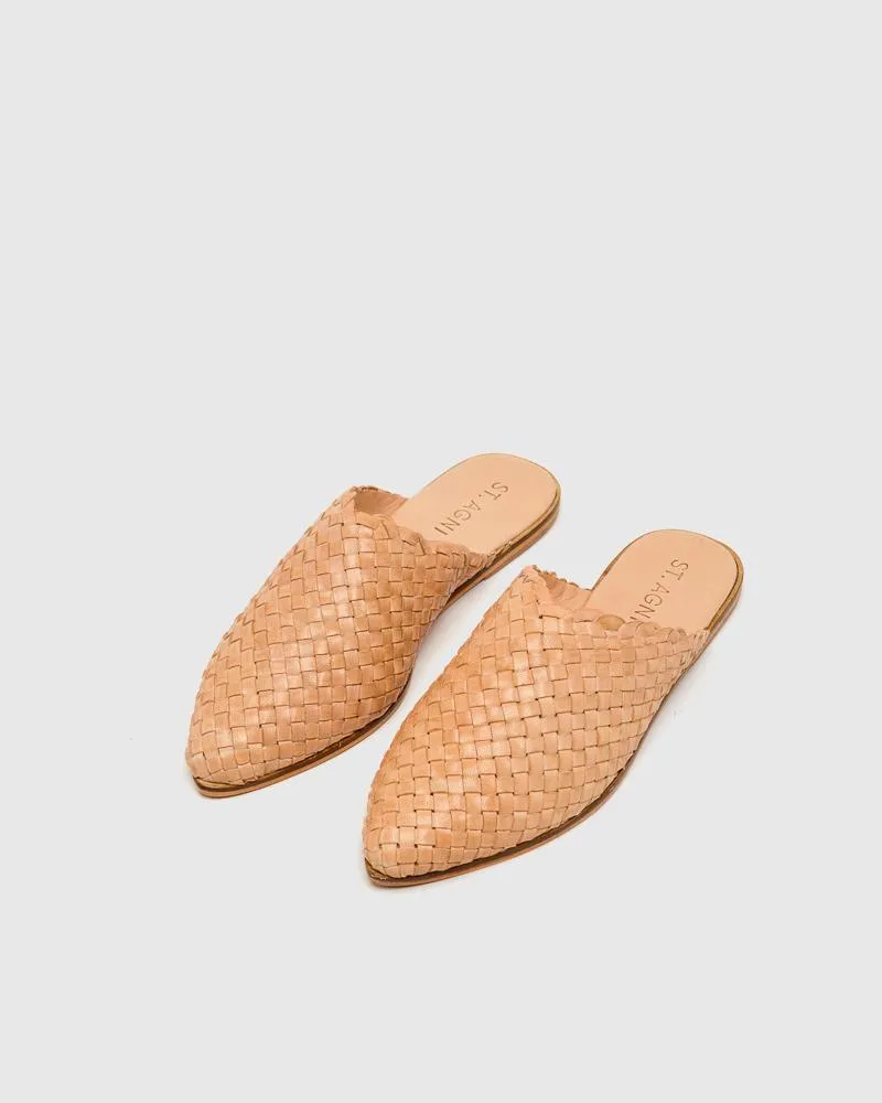 Caio Woven Flat in Nude