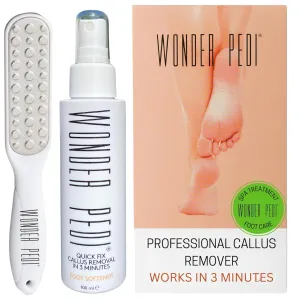 Callus Remover, Instant Exfoliating Foot Peel Spray, Feet Dead Skin Cracked Heels Softener Pedicure Treatment Works with Any Foot File. Wonder Pedi (File   Spray 3.38 FlOz)