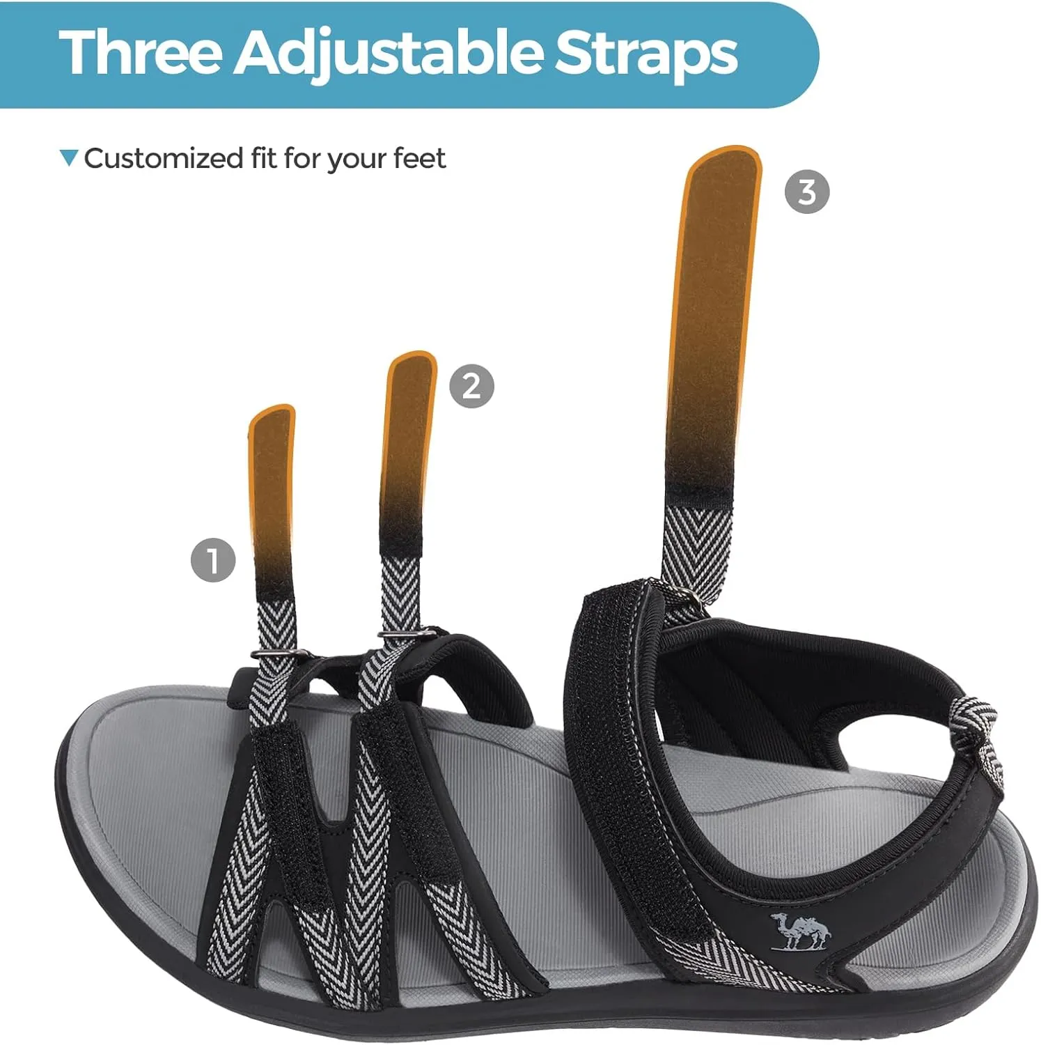 CAMEL CROWN Hiking Sandals for Women Strappy Water Sandals Comfortable Lightweight Walking Sandal for Outdoor Sport