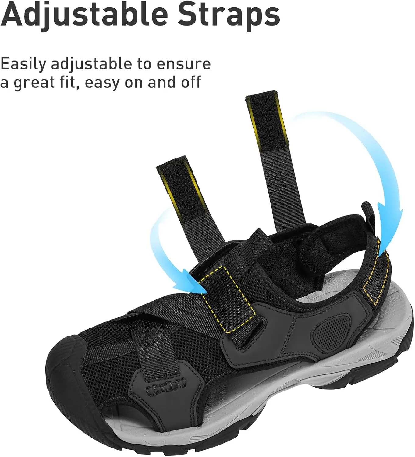 CAMEL CROWN Men’s Hiking Sandals Closed Toe Water Sandal for Men Outdoor Athletic Trail Walking Summer Size7-12
