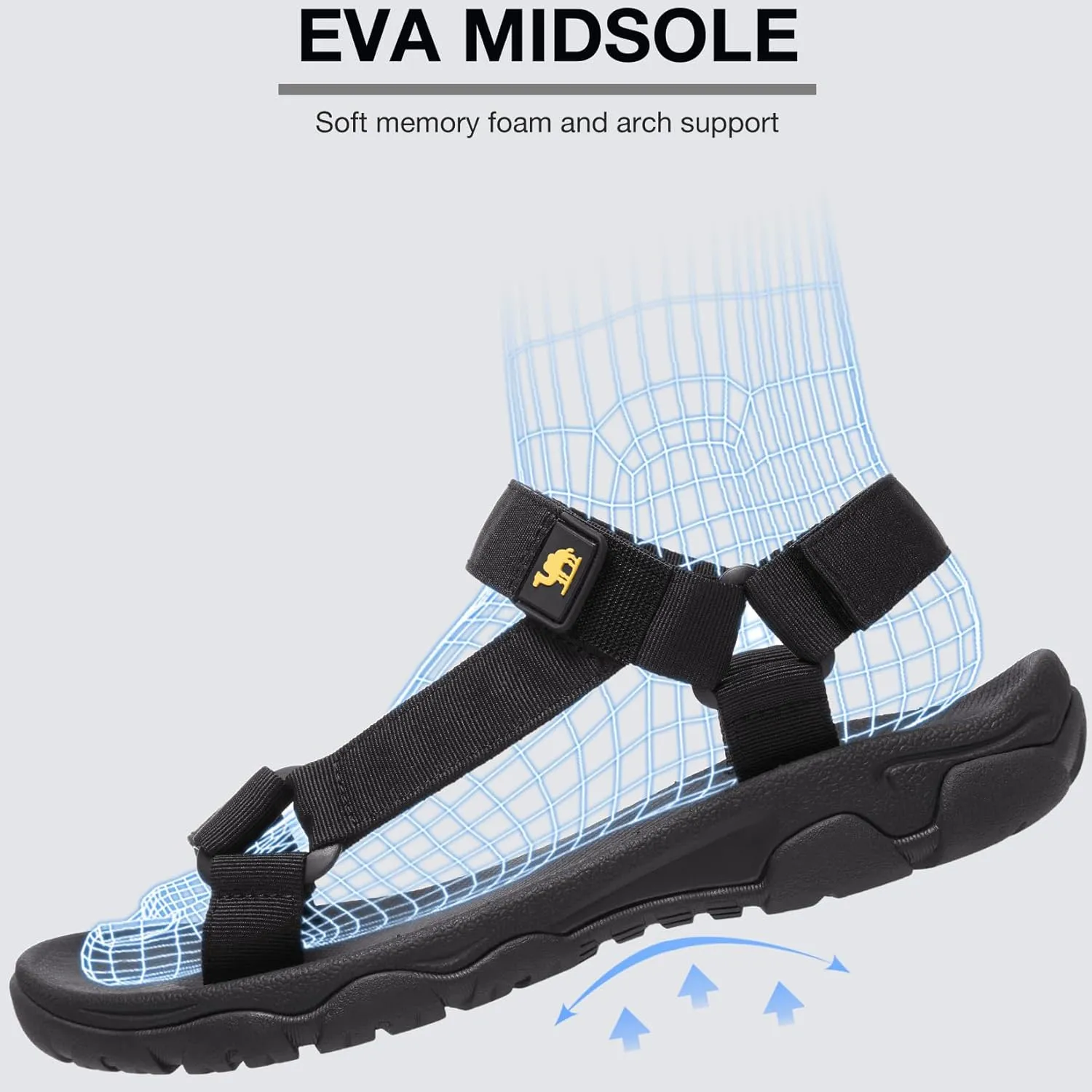 CAMELSPORTS Men's Hiking Sandals Open Toe Outdoor Beach Sandal Waterproof Sport Sandals Water Shoes for Athletic Walking